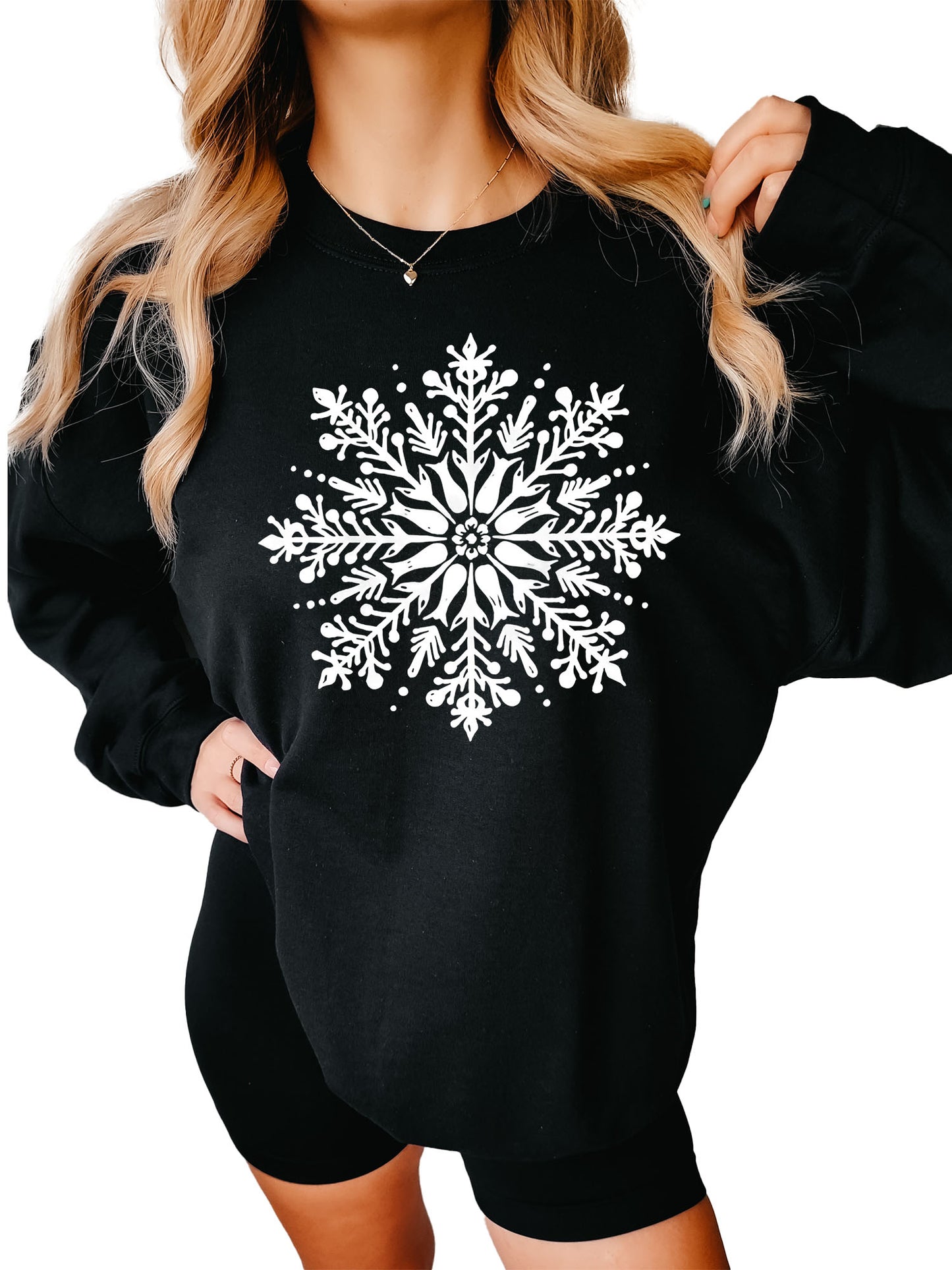 Women's Christmas Snowflakes Crewneck Sweatshirt