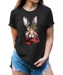 Cute Rabbit with Scarf Shirt For Women