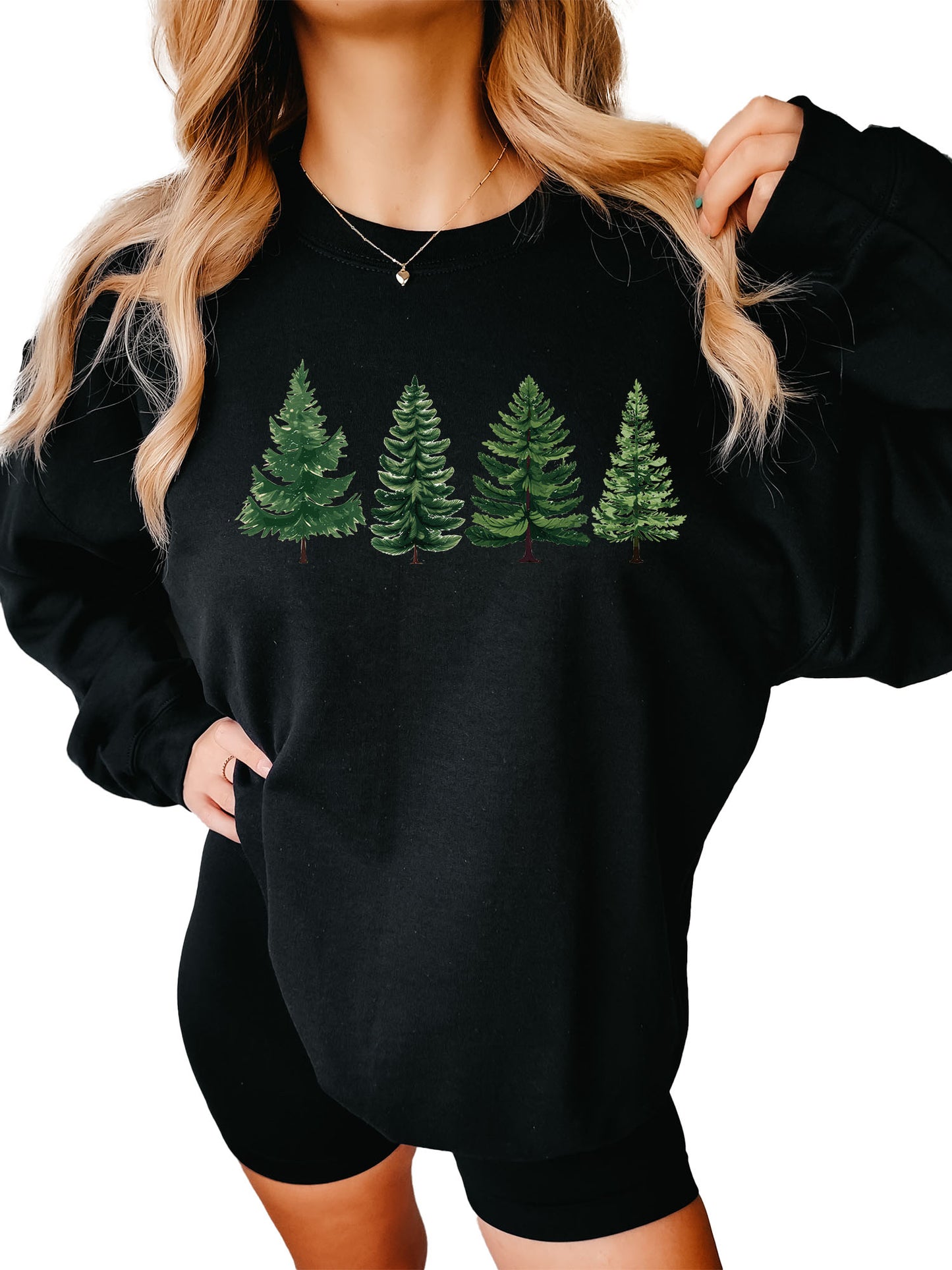 Women's Christmas Trees Crewneck Sweatshirt