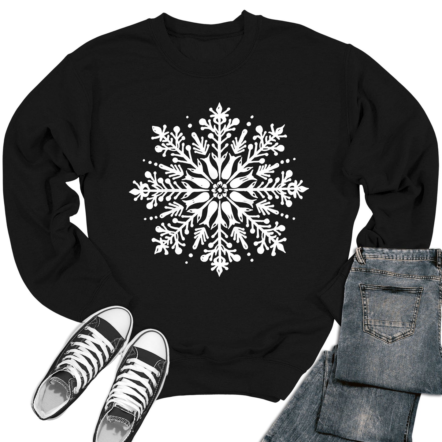 Women's Christmas Snowflakes Crewneck Sweatshirt