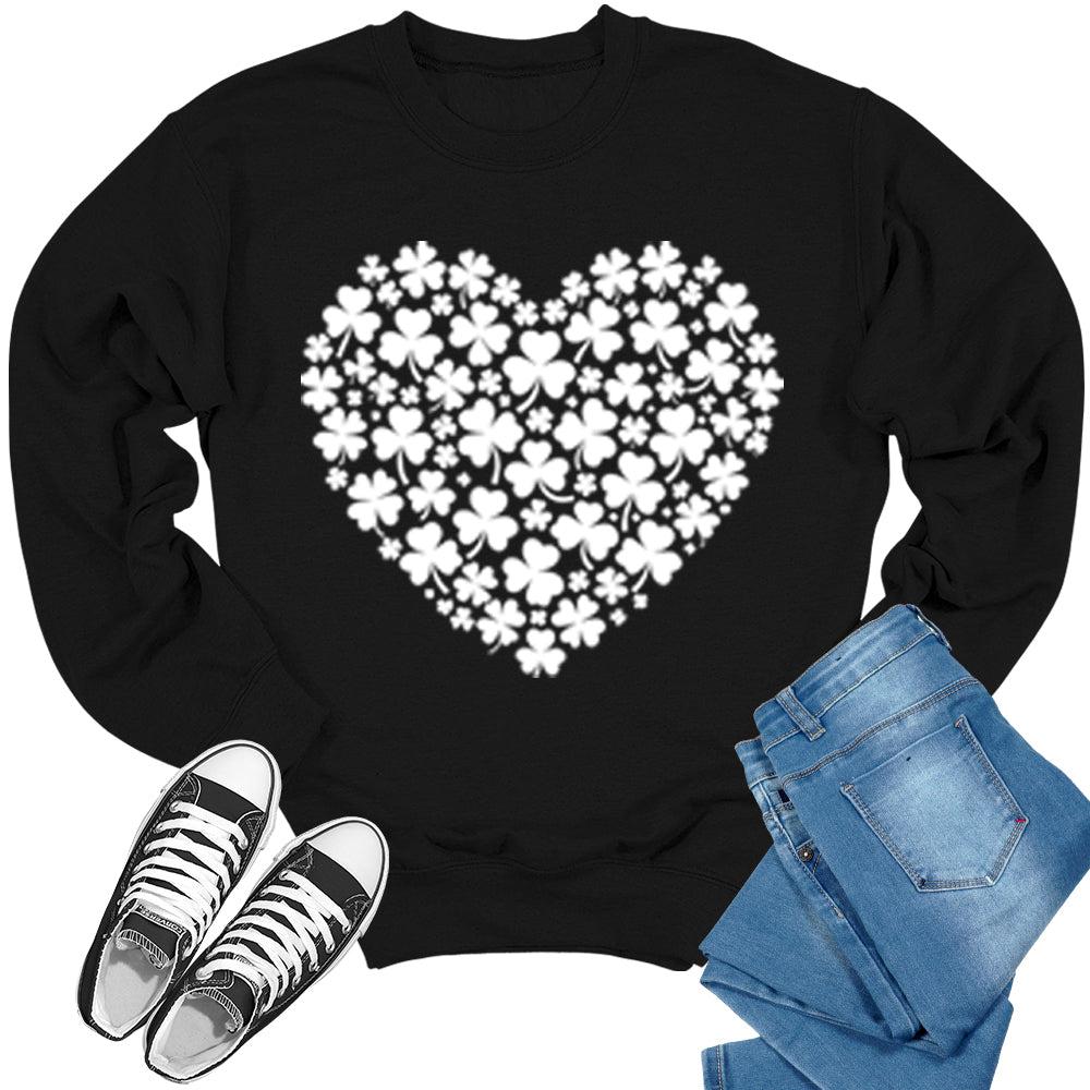 Shamrock Heart Ireland St. Patrick's Day Crewneck Sweatshirt