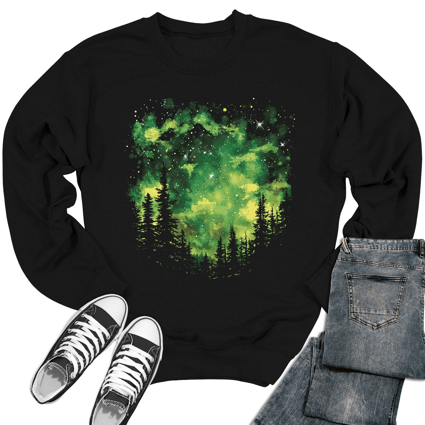 Women's Night Sky St Patrick Crewneck Sweatshirt