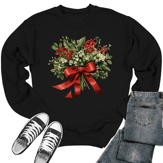 Women's Christmas Floral Crewneck Sweatshirt