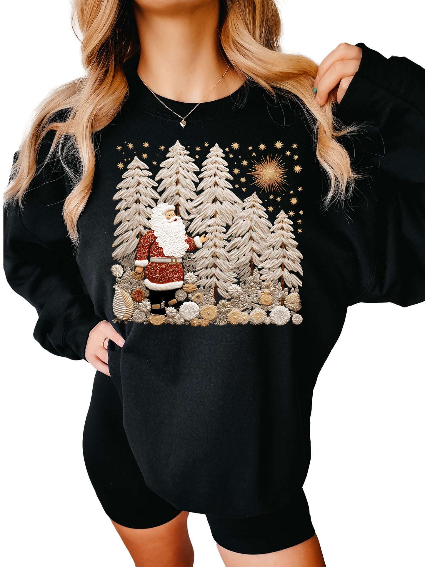 Women's Santa Scene Christmas Crewneck Sweatshirt