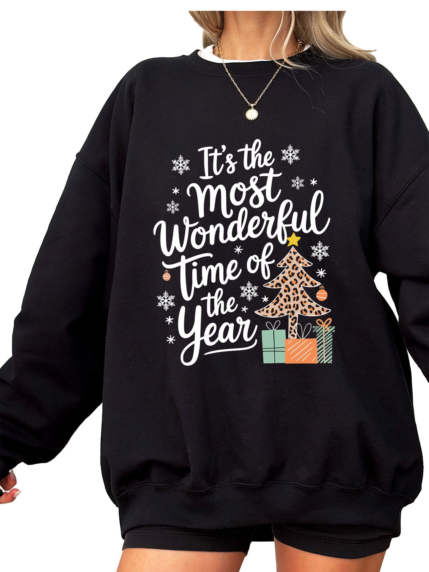 Women's Its The Most Wonderful Time Of The Year Christmas Crewneck Sweatshirt