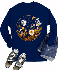 Wildflower Vintage Plant Grow Positive Thoughts Long Sleeve T-Shirt