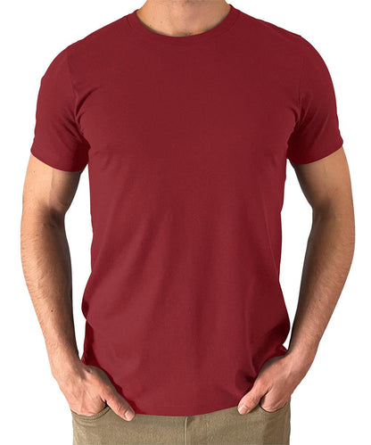 Men's Cardinal T Shirts Premium Casual Short Sleeve Classic Fit Crew Neck Shirts