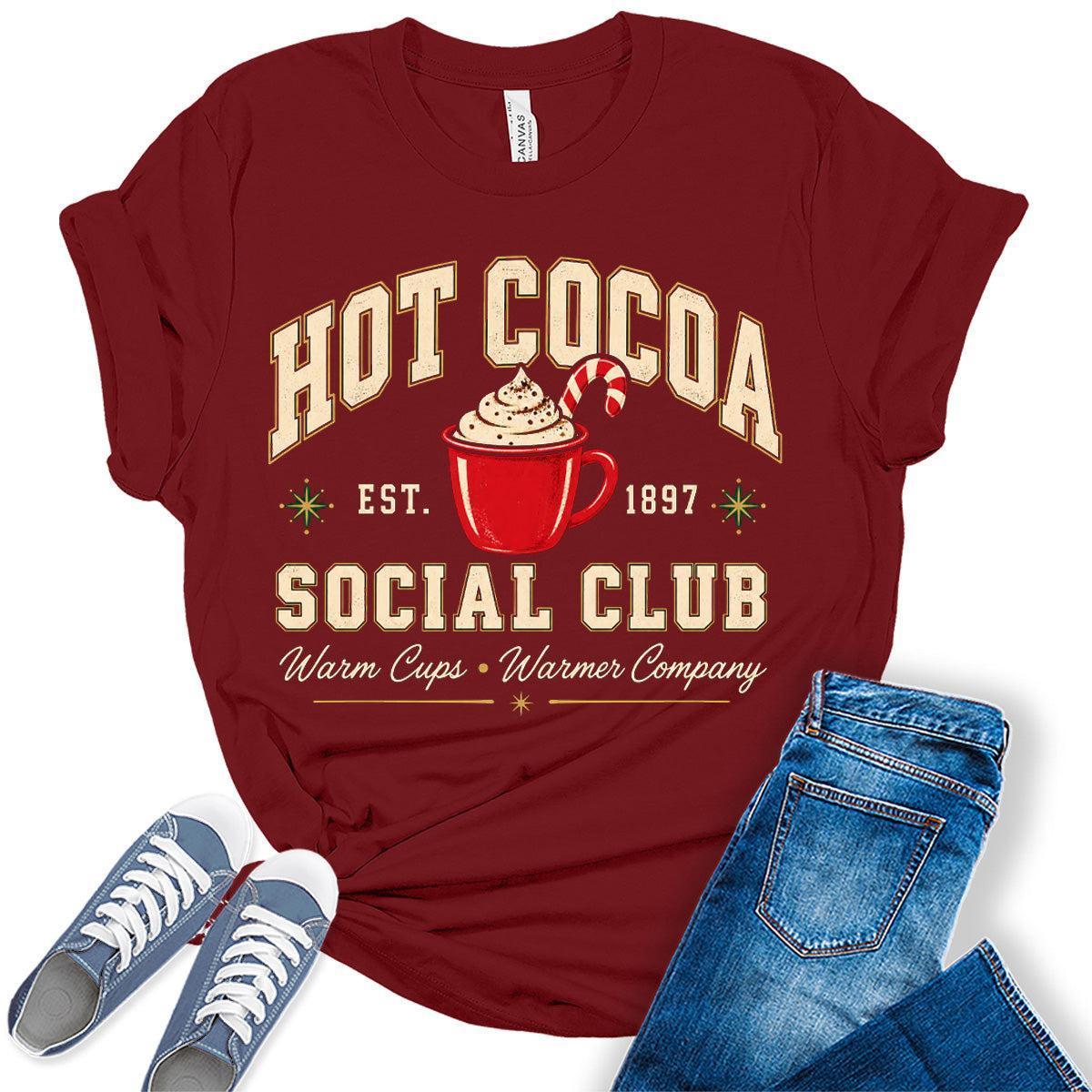 Women's Christmas Shirt - Matching Hot Cocoa Club Graphic Tee