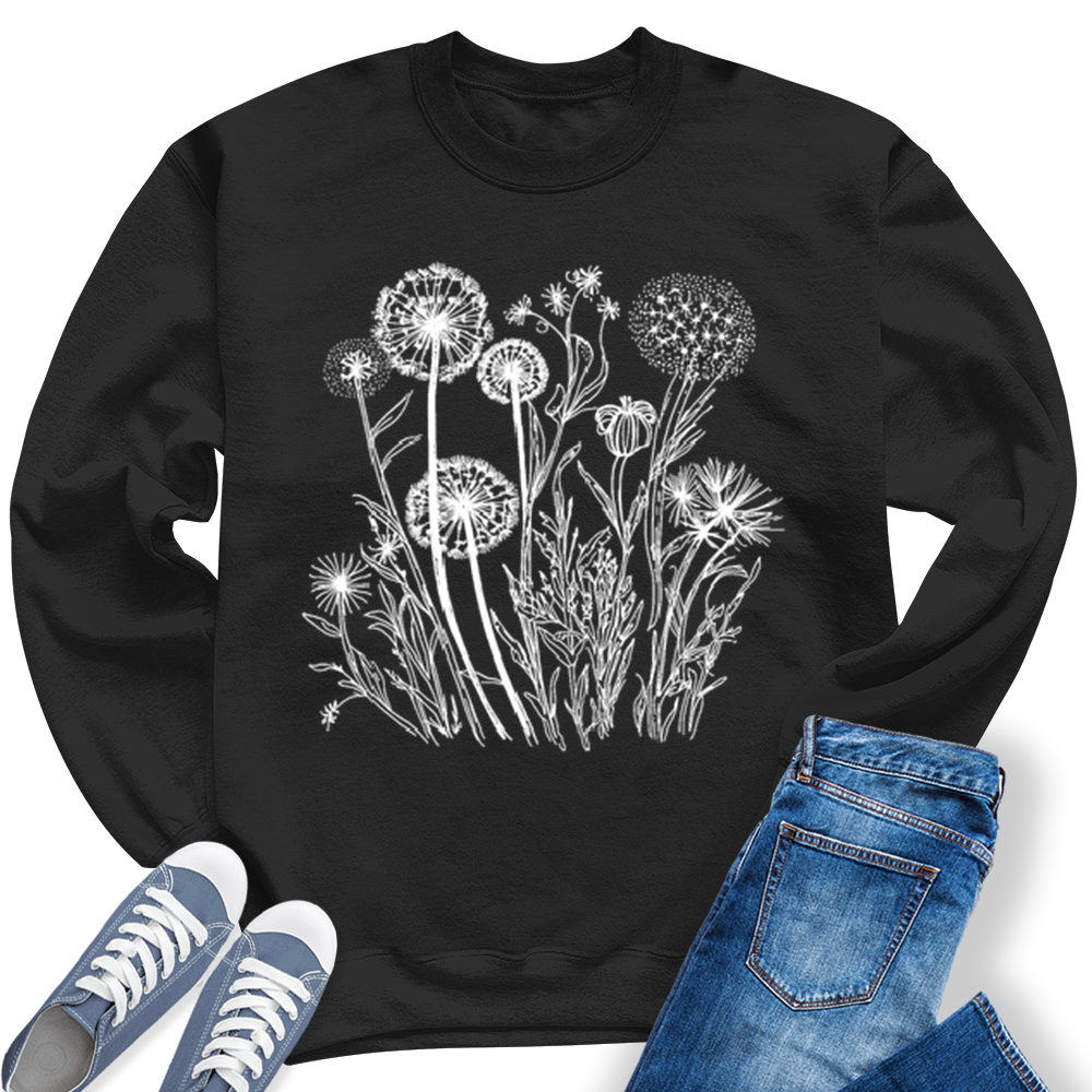 Women's Floral Wildflower Spring Crewneck Sweatshirt