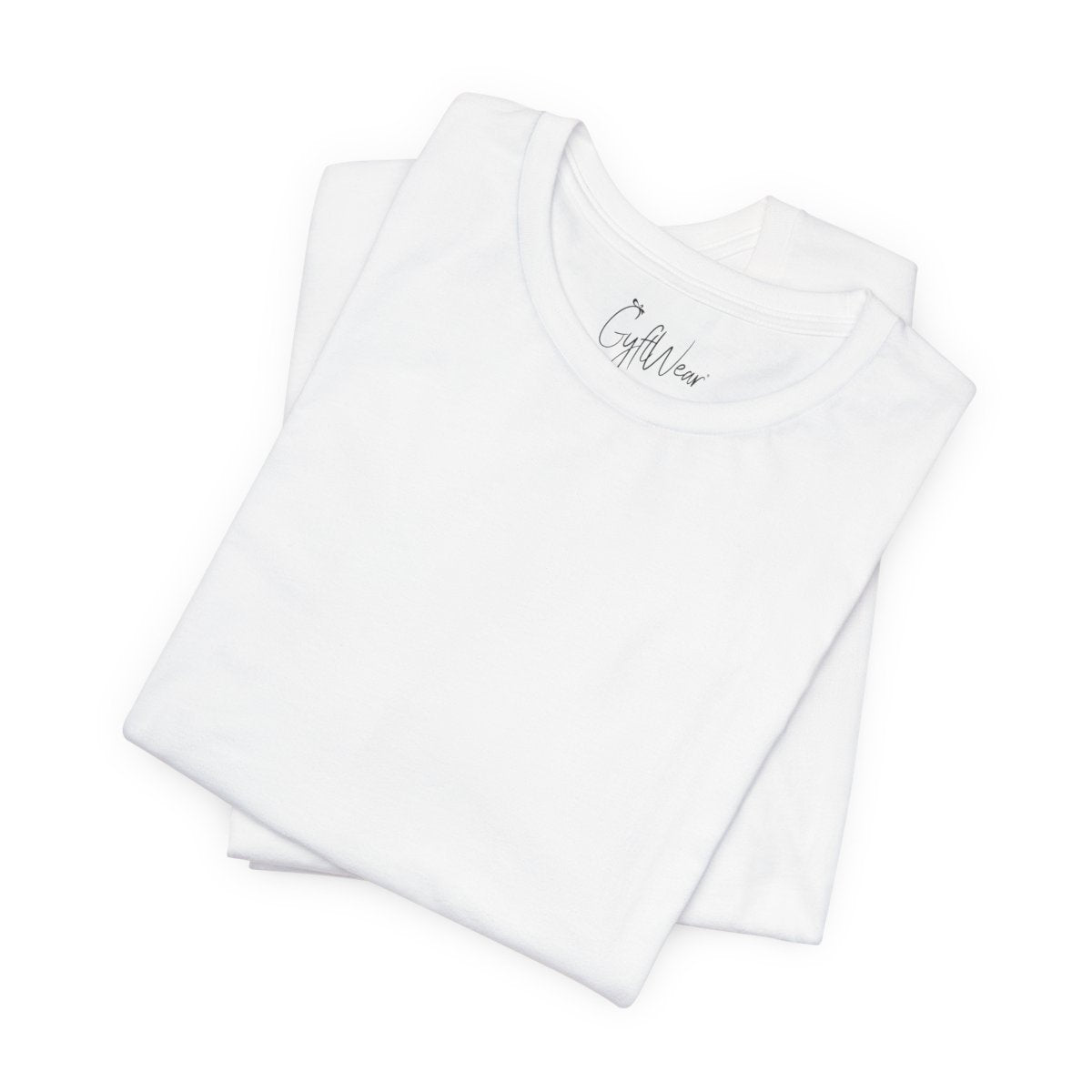 Women's Christmas Shirt Plain White folded neck label view