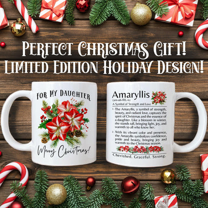 Christmas Gift for Daughter Amaryllis Flower Definition Mug Christmas Gift 2024 11oz Unique Coffee Cup Mug