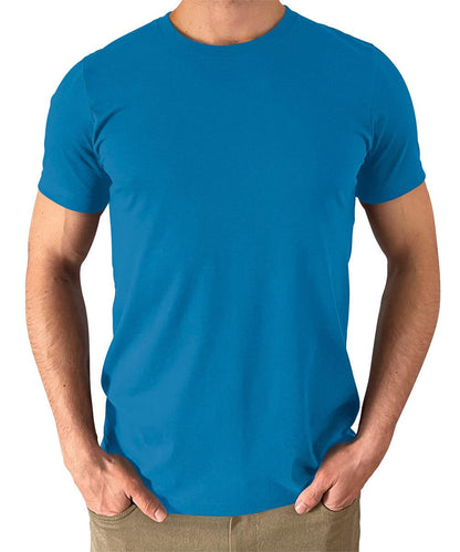 Men's Columbia Blue T Shirts Premium Casual Short Sleeve Classic Fit Crew Neck Shirts