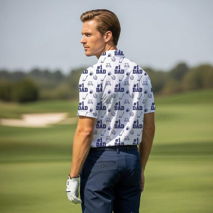 Men's Golf Polo Shirts Funny Dad Golf Shirts Moisture Wicking Gift Birthday for Dad Fathers Day T-Shirts