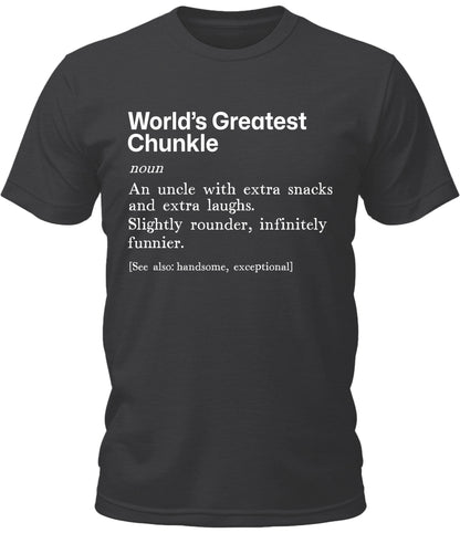 Mens World's Greatest Chunkle Uncle Graphic Tee Cool Premium Tshirt