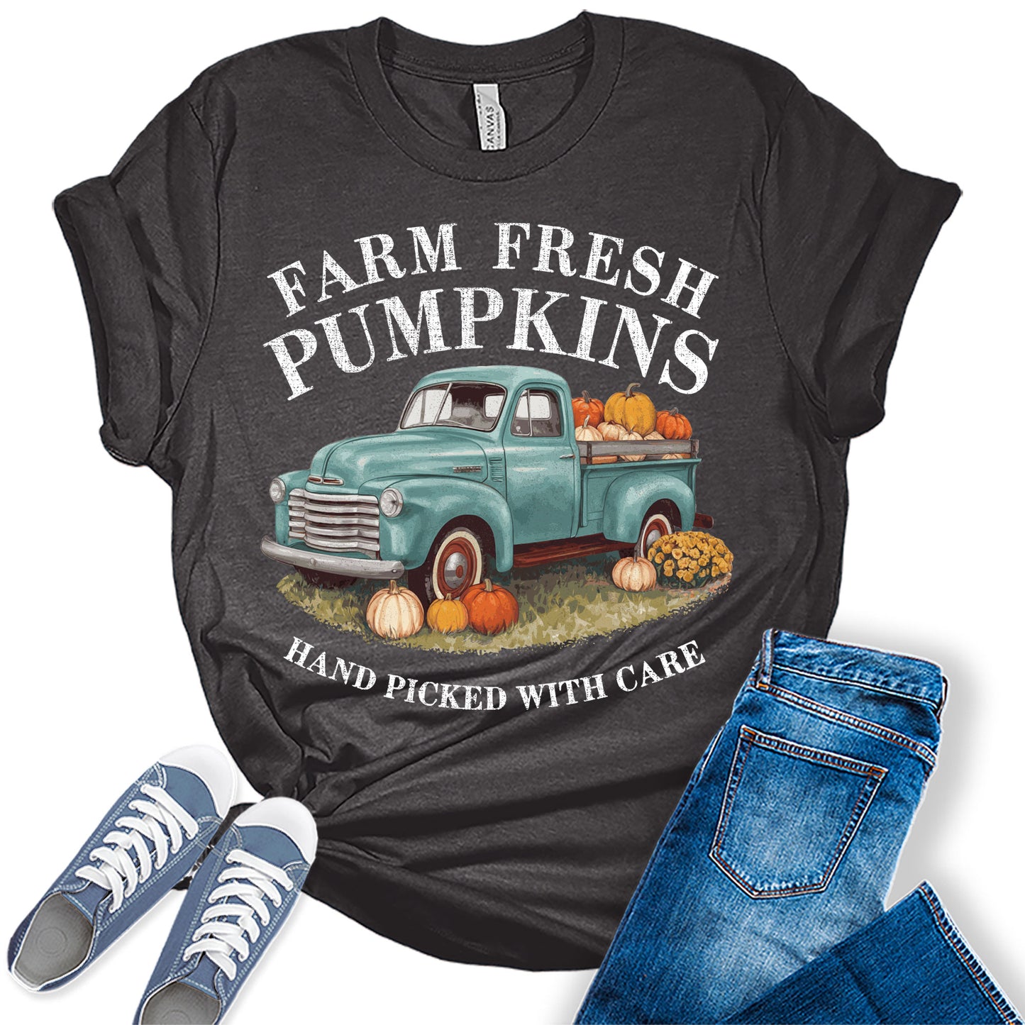 Womens Farm Fresh Pumpkins Graphic Tees