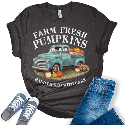 Womens Farm Fresh Pumpkins Graphic Tees