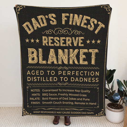 Dad's Finest Reserve Blanket Dark Finish Ultra-Soft Micro Fleece Blanket 50" x 60"