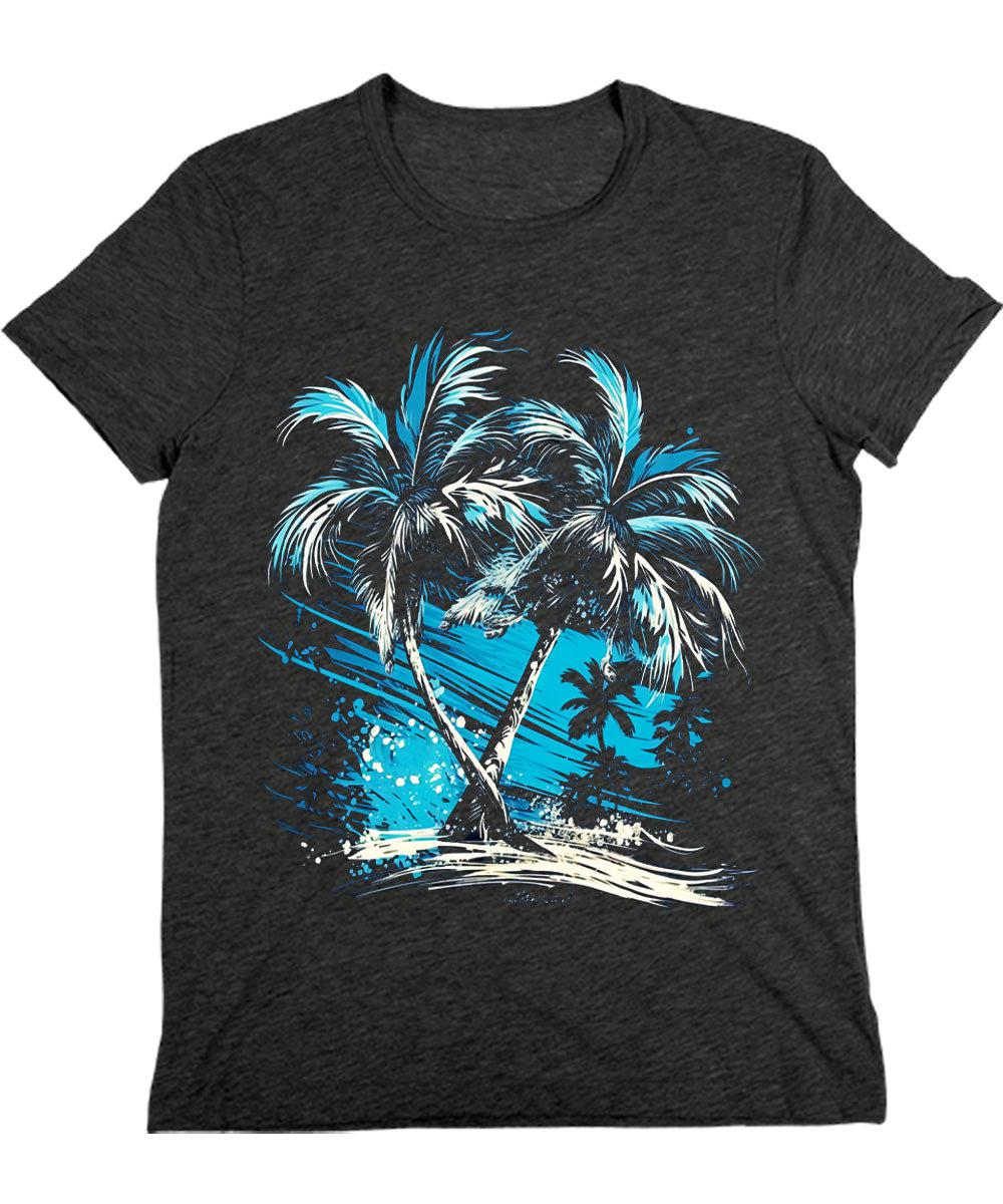 Palm Tree Breeze Mens Graphic Tee Premium Short Sleeve Shirt