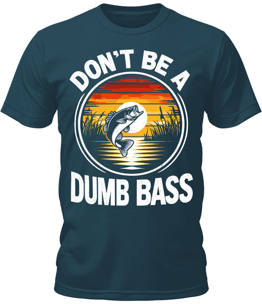 Mens Don't Be A Dumb Bass Fishing Premium Graphic Tee