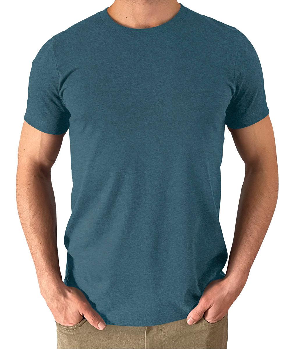 Men's Heather Deep Teal T Shirts Premium Casual Short Sleeve Classic Fit Crew Neck Shirts