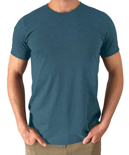 Men's Heather Deep Teal T Shirts Premium Casual Short Sleeve Classic Fit Crew Neck Shirts