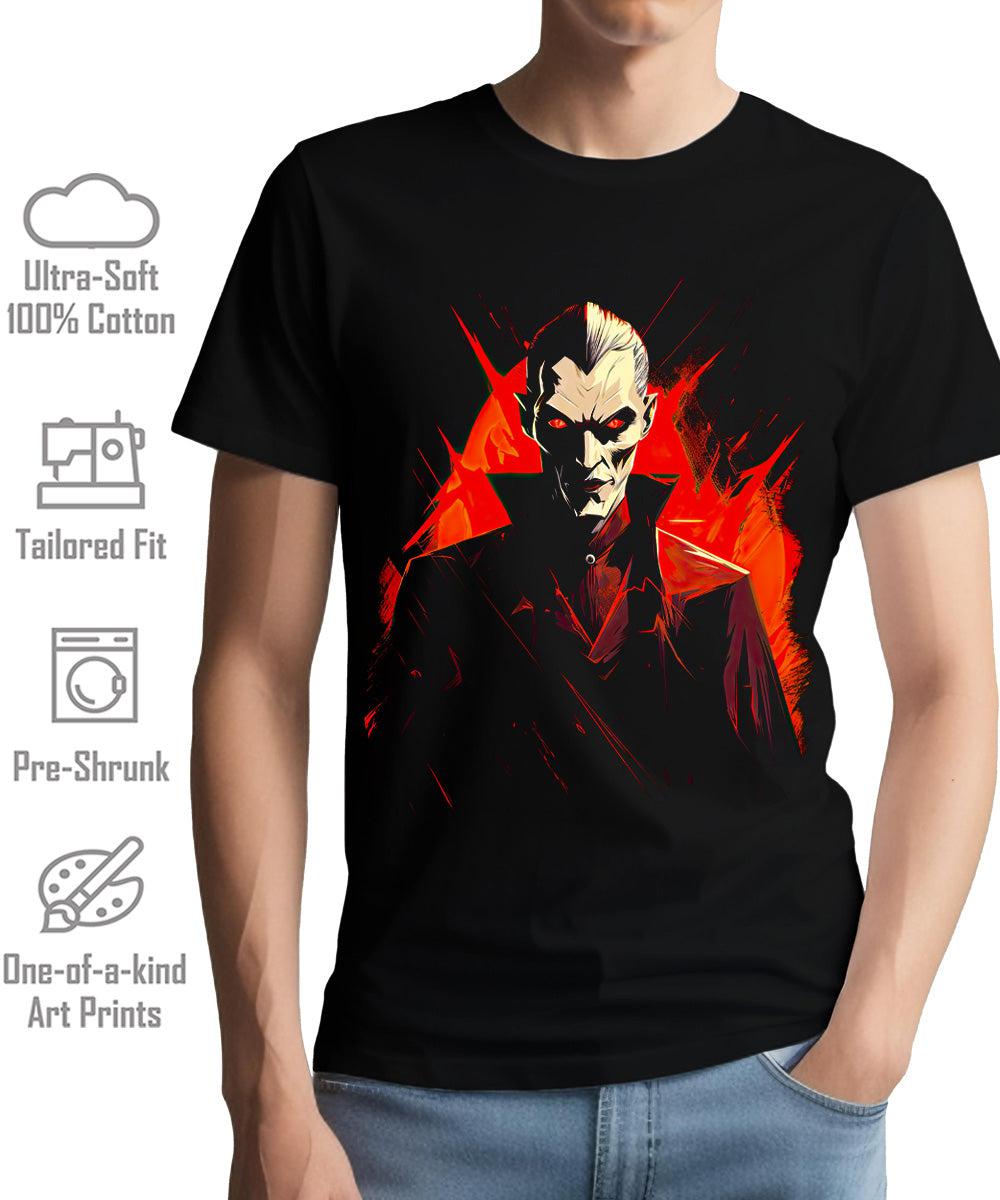 Vampire Halloween Mens Graphic Tee Premium Short Sleeve Shirt