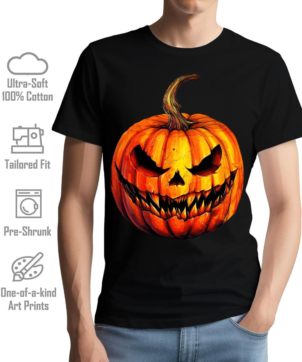 Jack O' Lantern Halloween Mens Graphic Tee Premium Short Sleeve Shirt