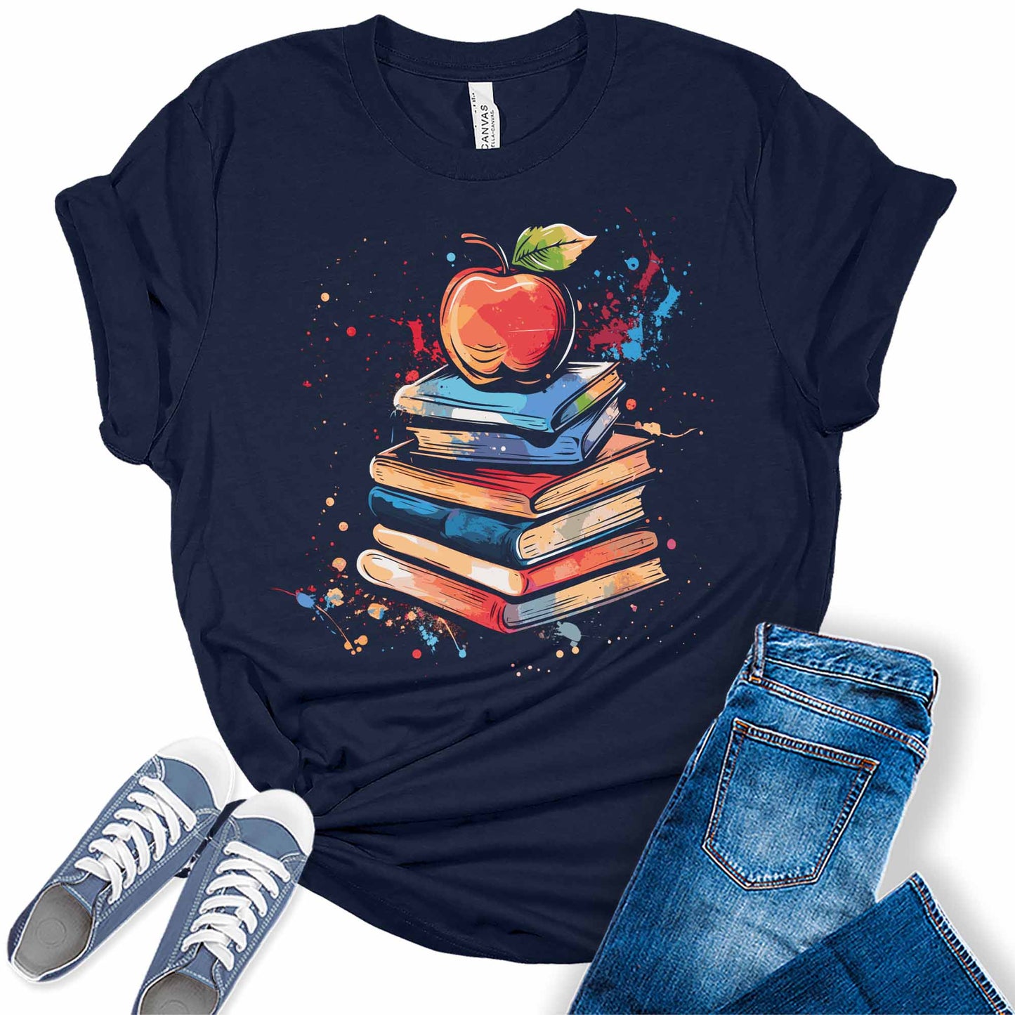 Bookworm Teacher Teaching Graphic Tees for Women