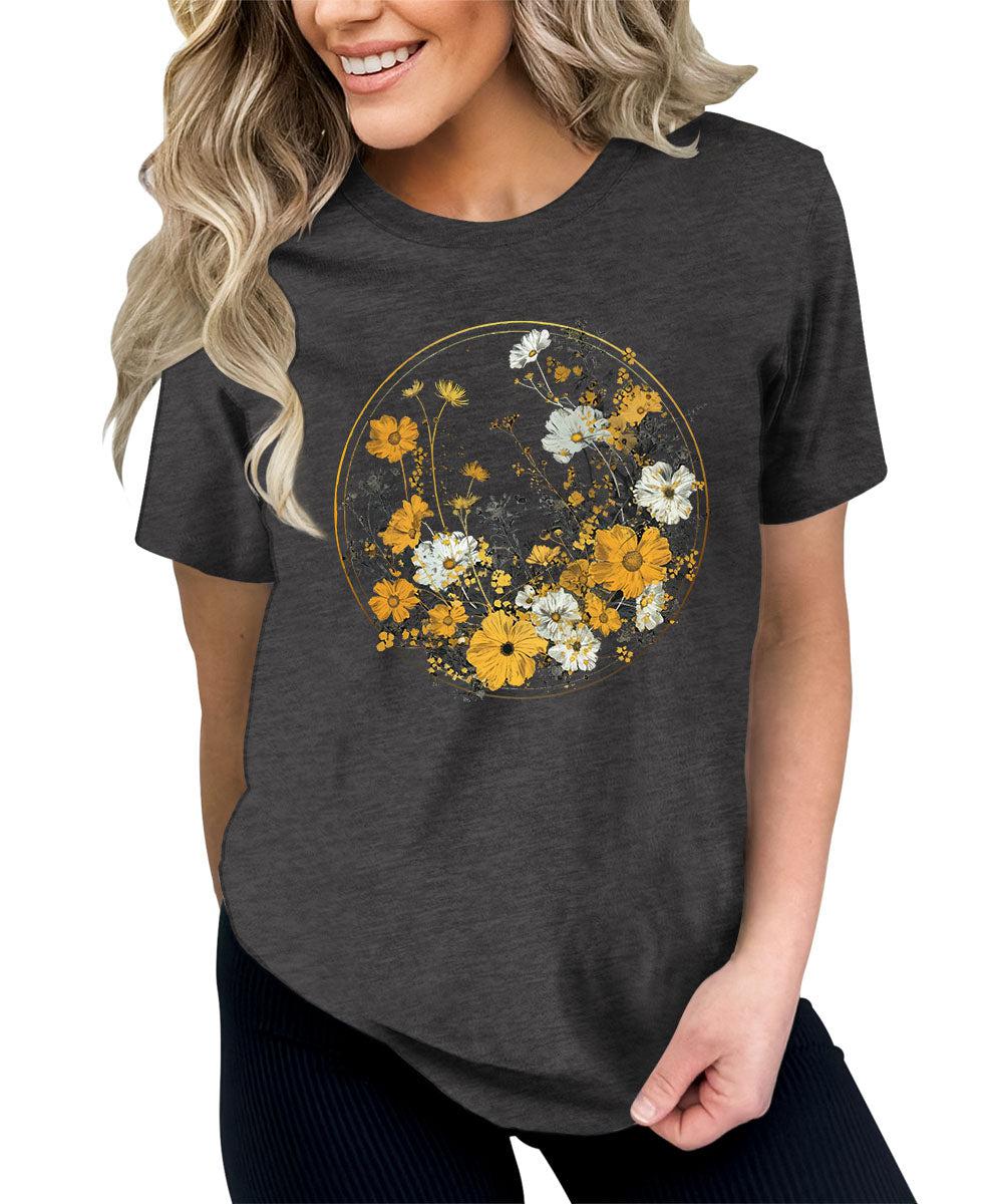 Women Wild Flower Moon Shirt Graphic Tees