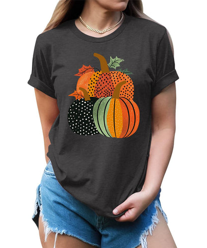 Autumn Pumpkin Thanksgiving Shirt Cute Graphic Tees For Women