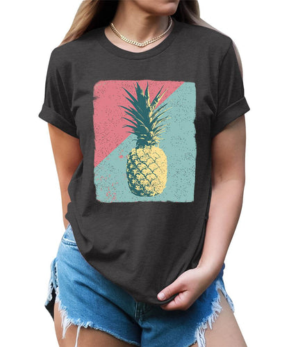 Summer Tropical Pineapple Graphic Tees For Women