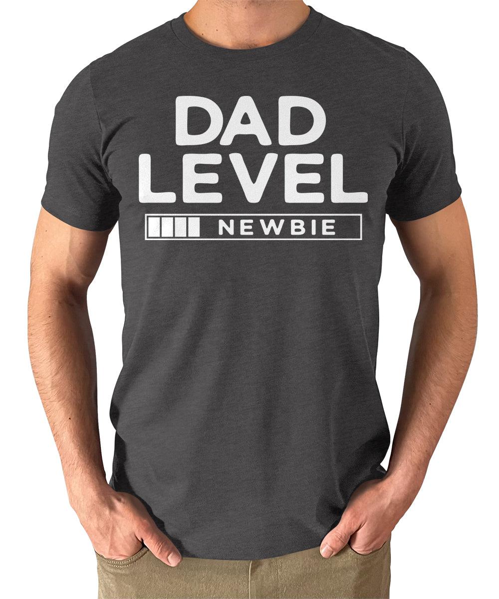 Dad Level Men's Graphic Tee for New Dad To Be Gifts