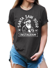 Santa Instagram Christmas Shirt For Women