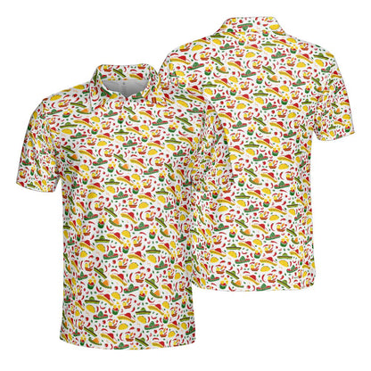 Cinco De Mayo Taco Fiesta Golf Shirt Moisture Wicking Short Sleeve Polo Shirts for Men