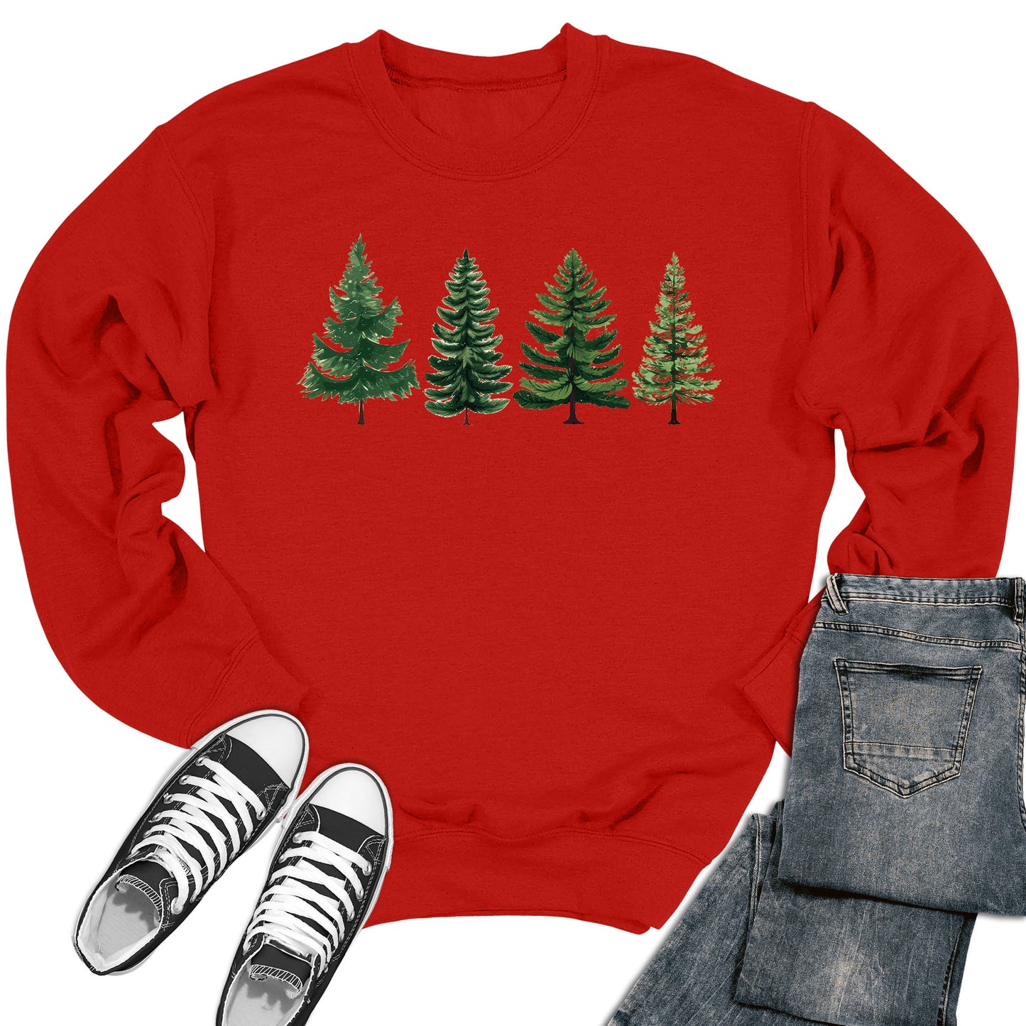 Women's Christmas Trees Crewneck Sweatshirt