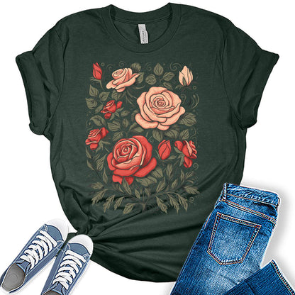 Women's Roses Floral Valentine's Day Shirt