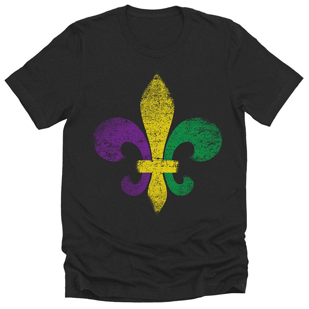 Mardi Gras Shirt for Men Fleur De Lis Vintage Graphic Tees