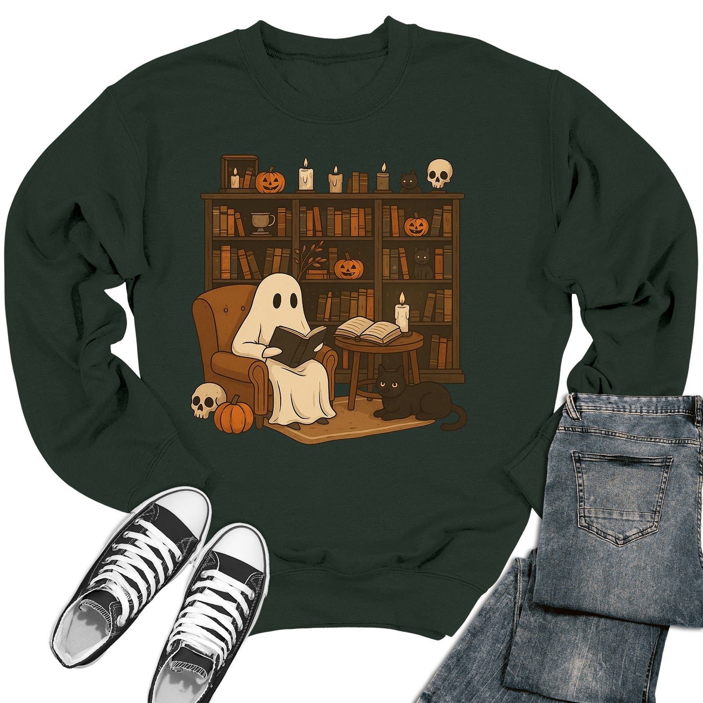 Women's Ghost Book Crewneck Sweatshirt