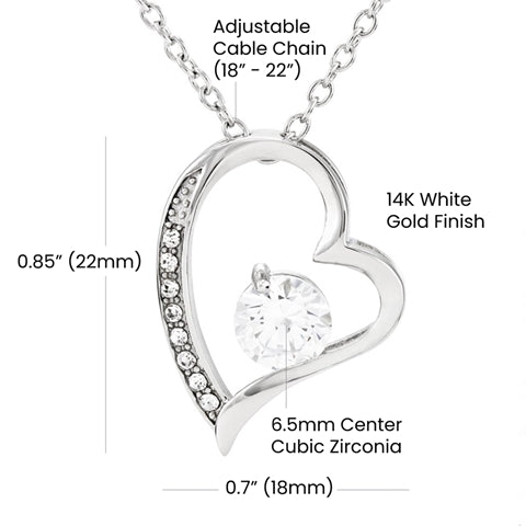 To My Beautiful Wife Forever Heart Love Necklace