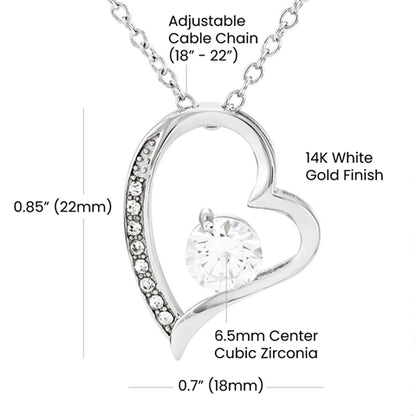 To My Beautiful Wife Forever Heart Love Necklace