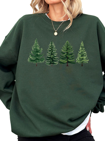 Women's Christmas Trees Crewneck Sweatshirt