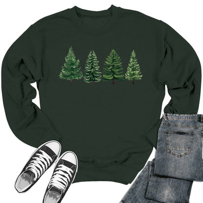 Women's Christmas Trees Crewneck Sweatshirt