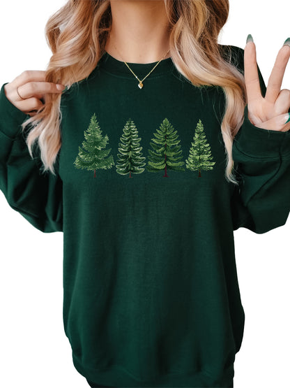 Women's Christmas Trees Crewneck Sweatshirt