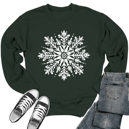 Women's Christmas Snowflakes Crewneck Sweatshirt