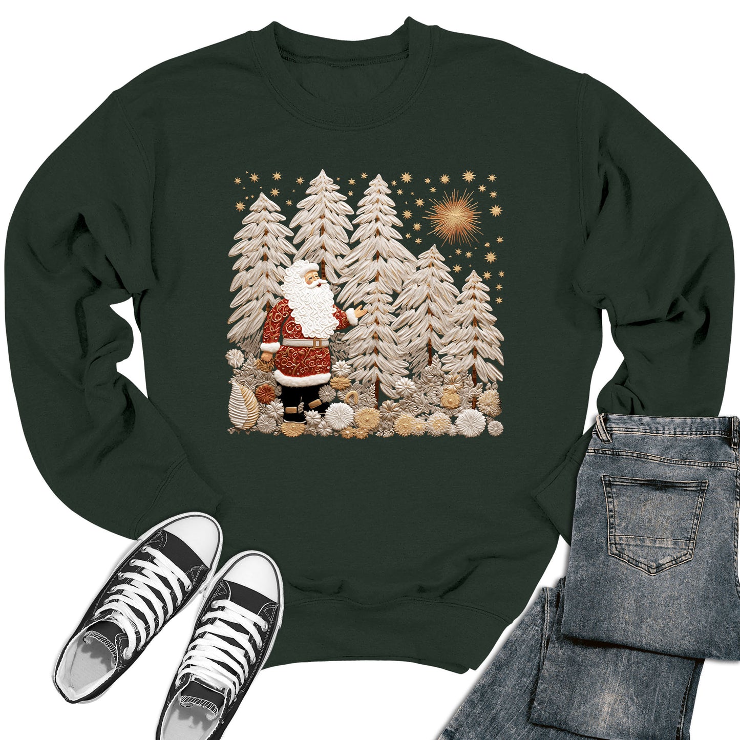 Women's Santa Scene Christmas Crewneck Sweatshirt