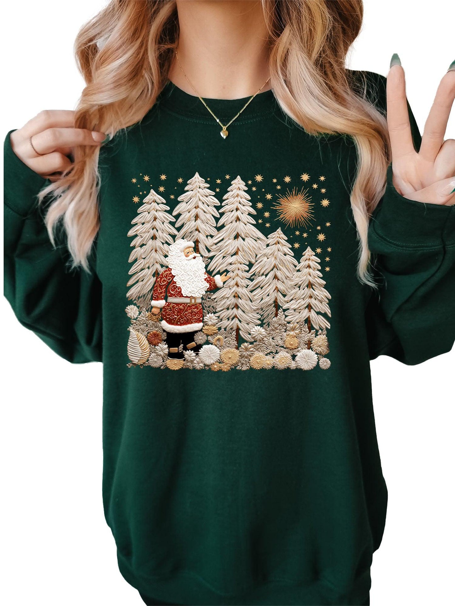 Women's Santa Scene Christmas Crewneck Sweatshirt