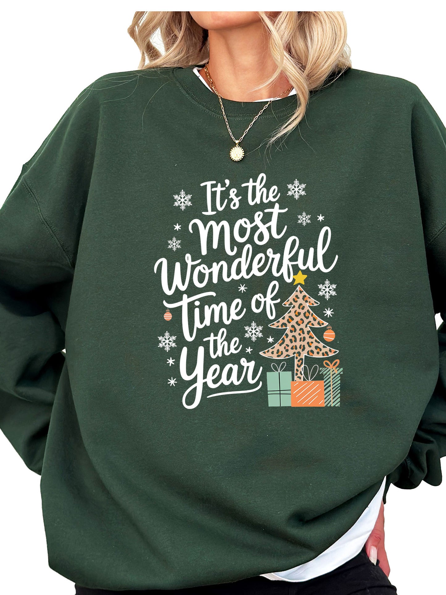 Women's Its The Most Wonderful Time Of The Year Christmas Crewneck Sweatshirt