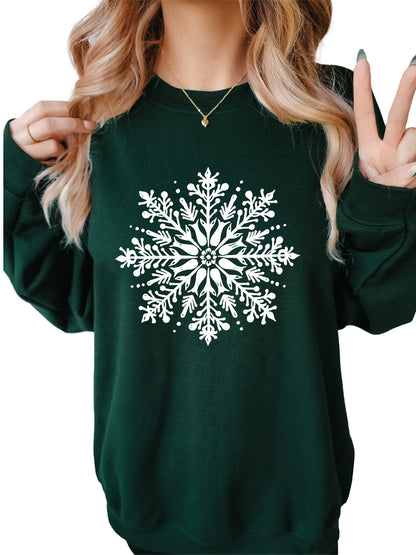 Women's Christmas Snowflakes Crewneck Sweatshirt