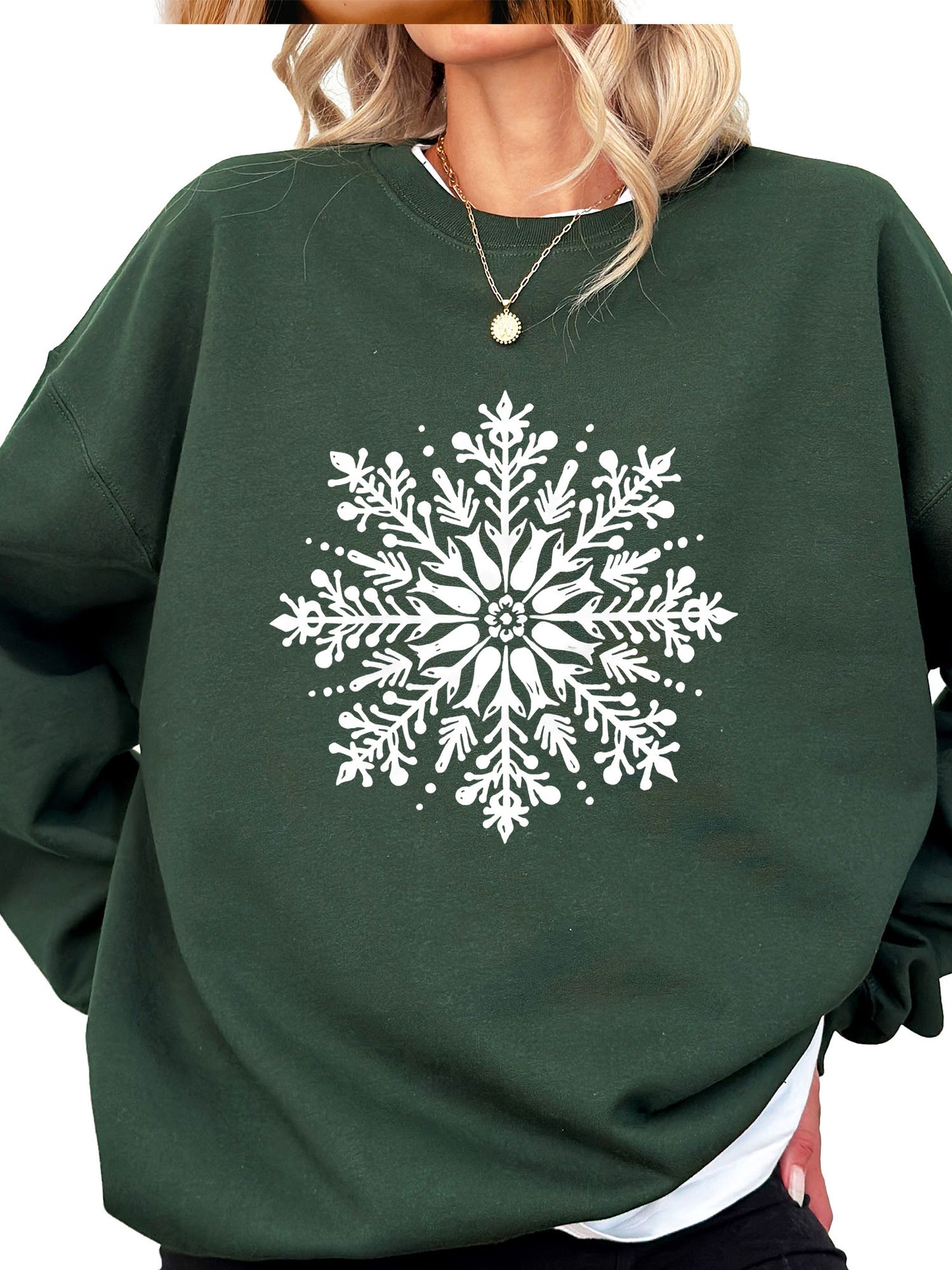 Women's Christmas Snowflakes Crewneck Sweatshirt