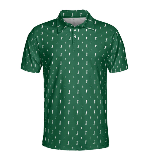 Mens Golf Polo Shirts Green Short Sleeve Dry Fit Performance Moisture Wicking Casual Golf Shirts for Men